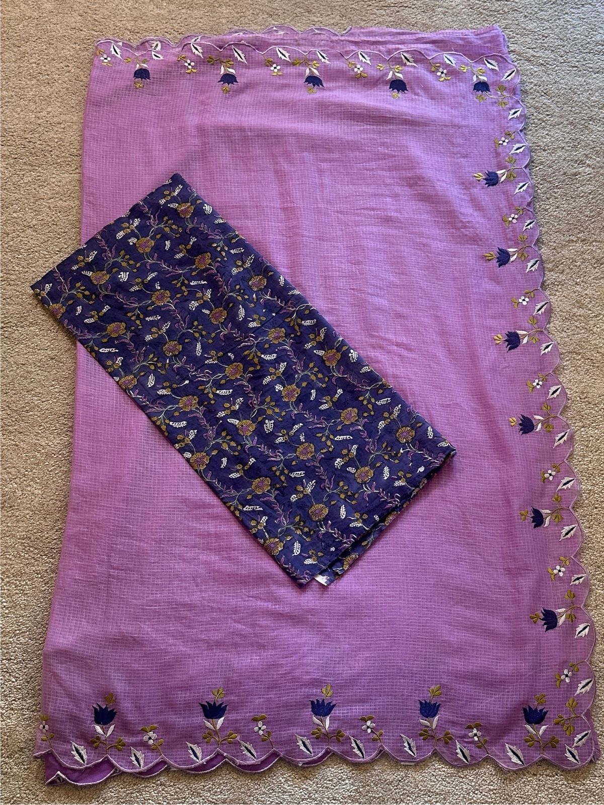 Purple Mist- Embroidered Saree