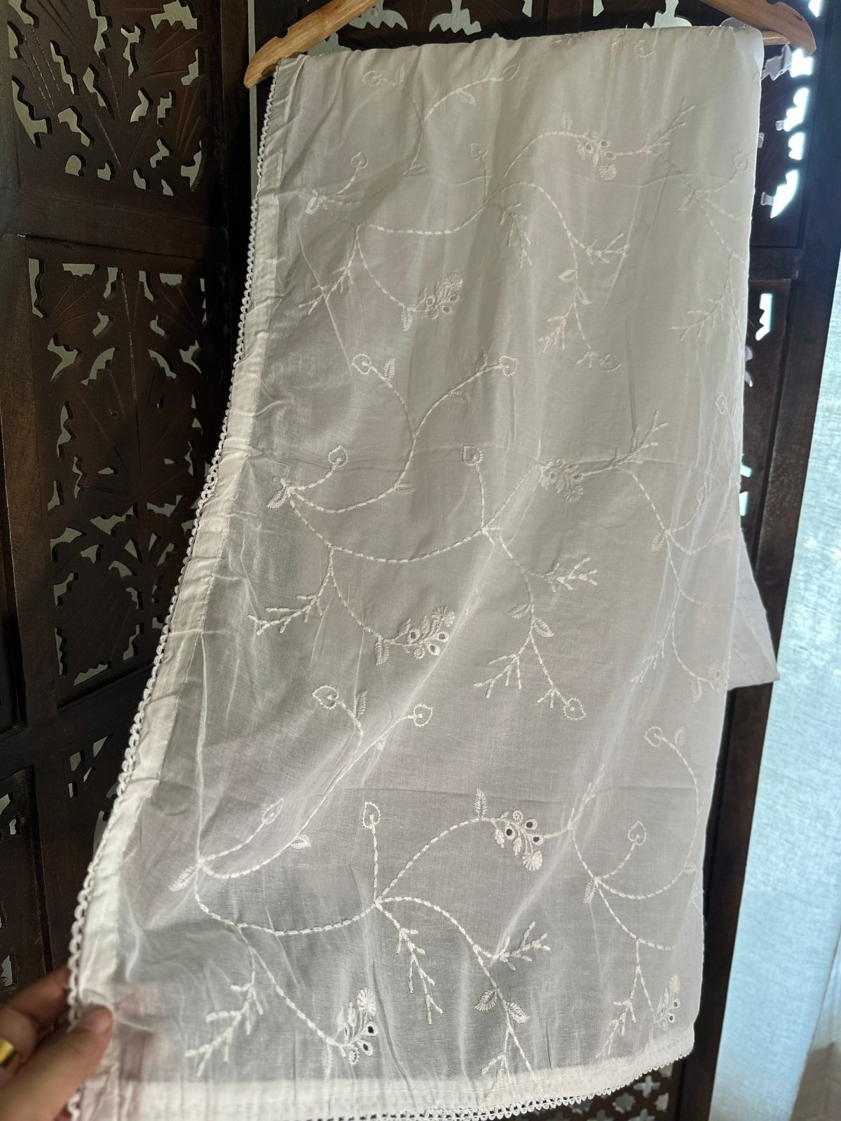 Pure Cotton Malmal Embroidered Dupatta