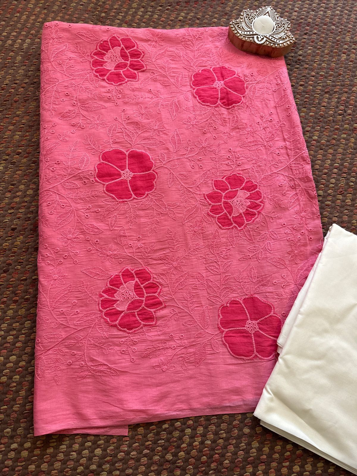 Premium Cotton Embroidered Unstitched Set