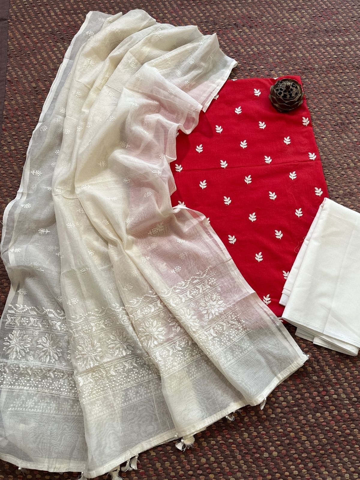 Premium Cotton malmal embroidered Unstitched Set