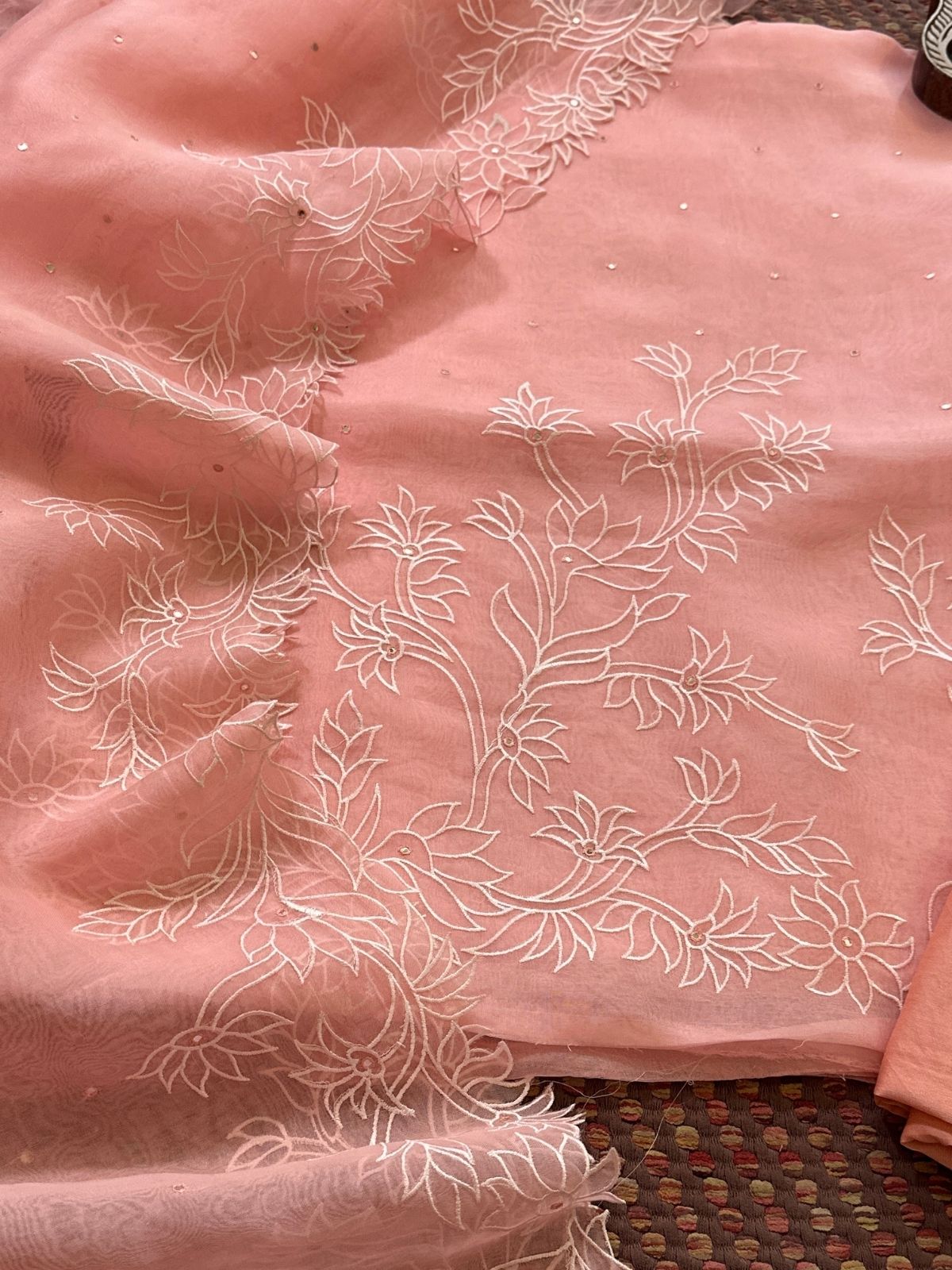 Pure Organza Embroidered Unstitched Set