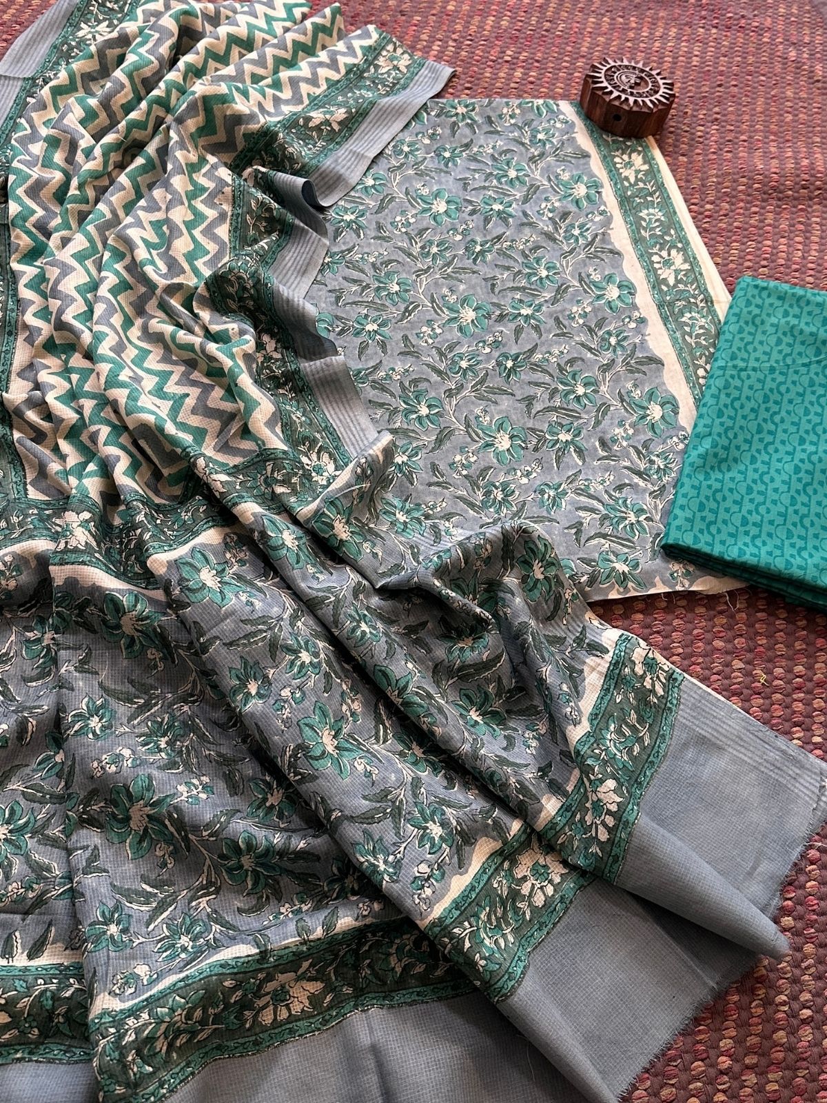 Pure Cotton Unstitched Set with Cotton Dupatta