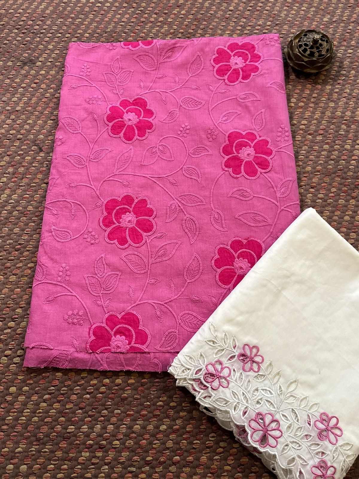 Premium Cotton Embroidered Unstitched Set