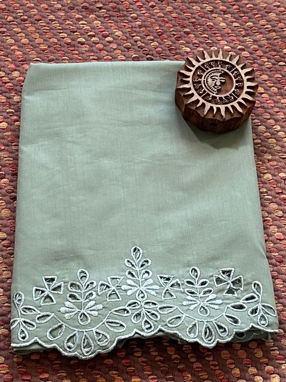 Bottom Wear Fabric with Cutwork Embroidery