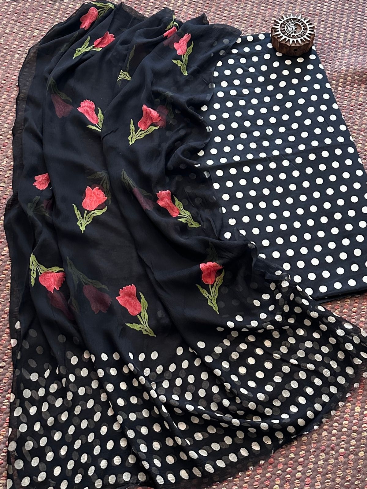 Pure Cotton Unstitched Set with Chiffon Dupatta