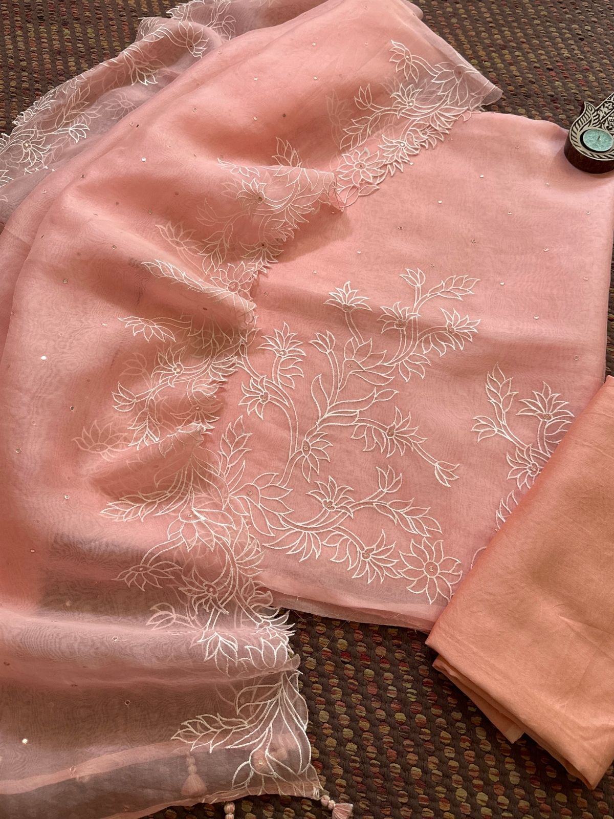 Pure Organza Embroidered Unstitched Set