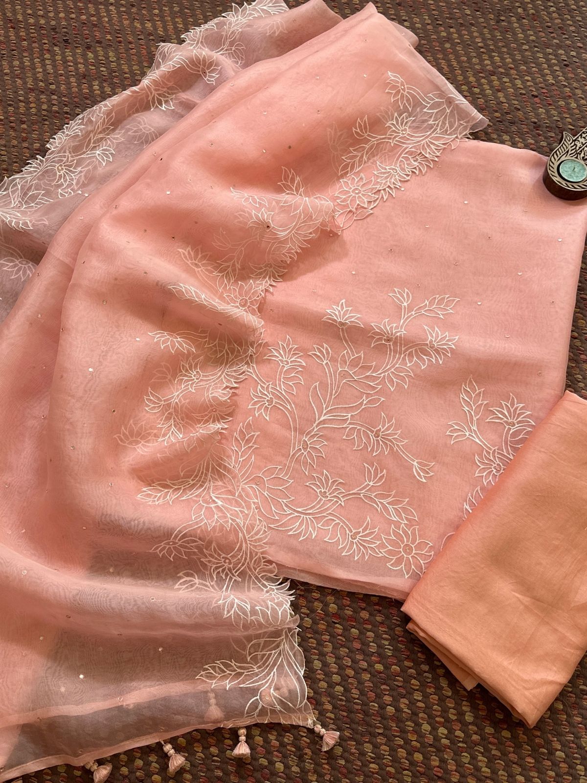 Pure Organza Embroidered Unstitched Set