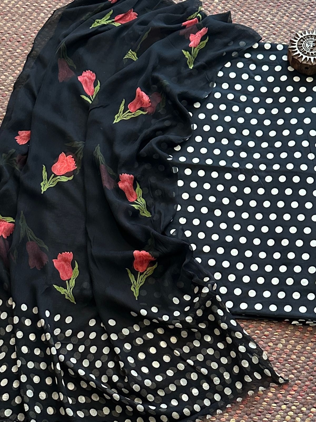 Pure Cotton Unstitched Set with Chiffon Dupatta