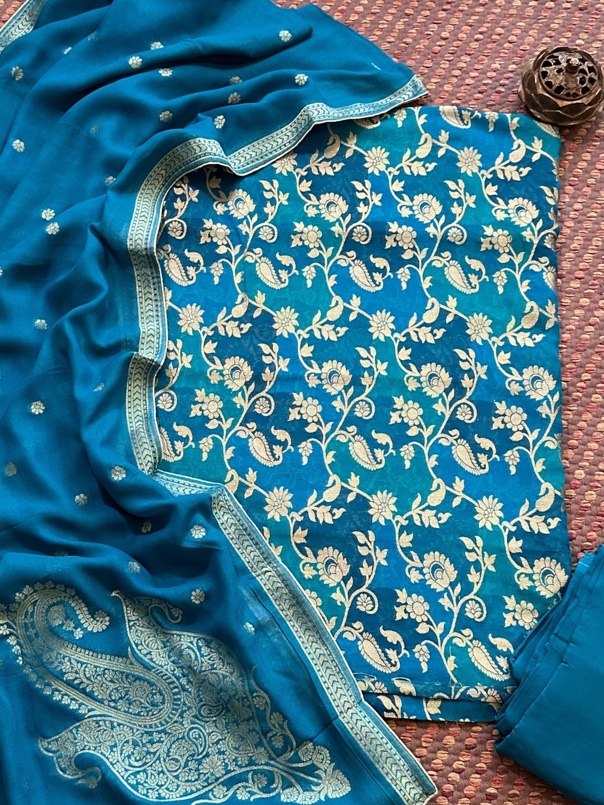 Premium Georgette Benarsi  Weave Unstitched Set