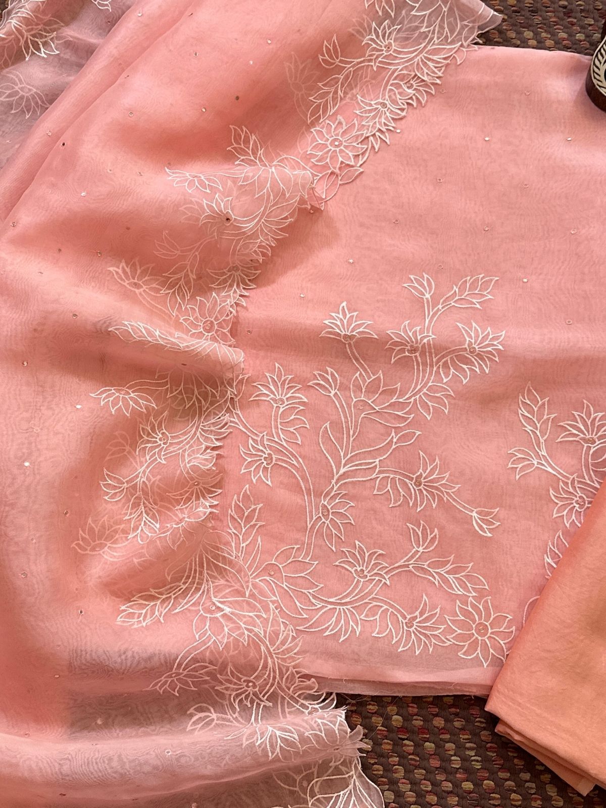 Pure Organza Embroidered Unstitched Set