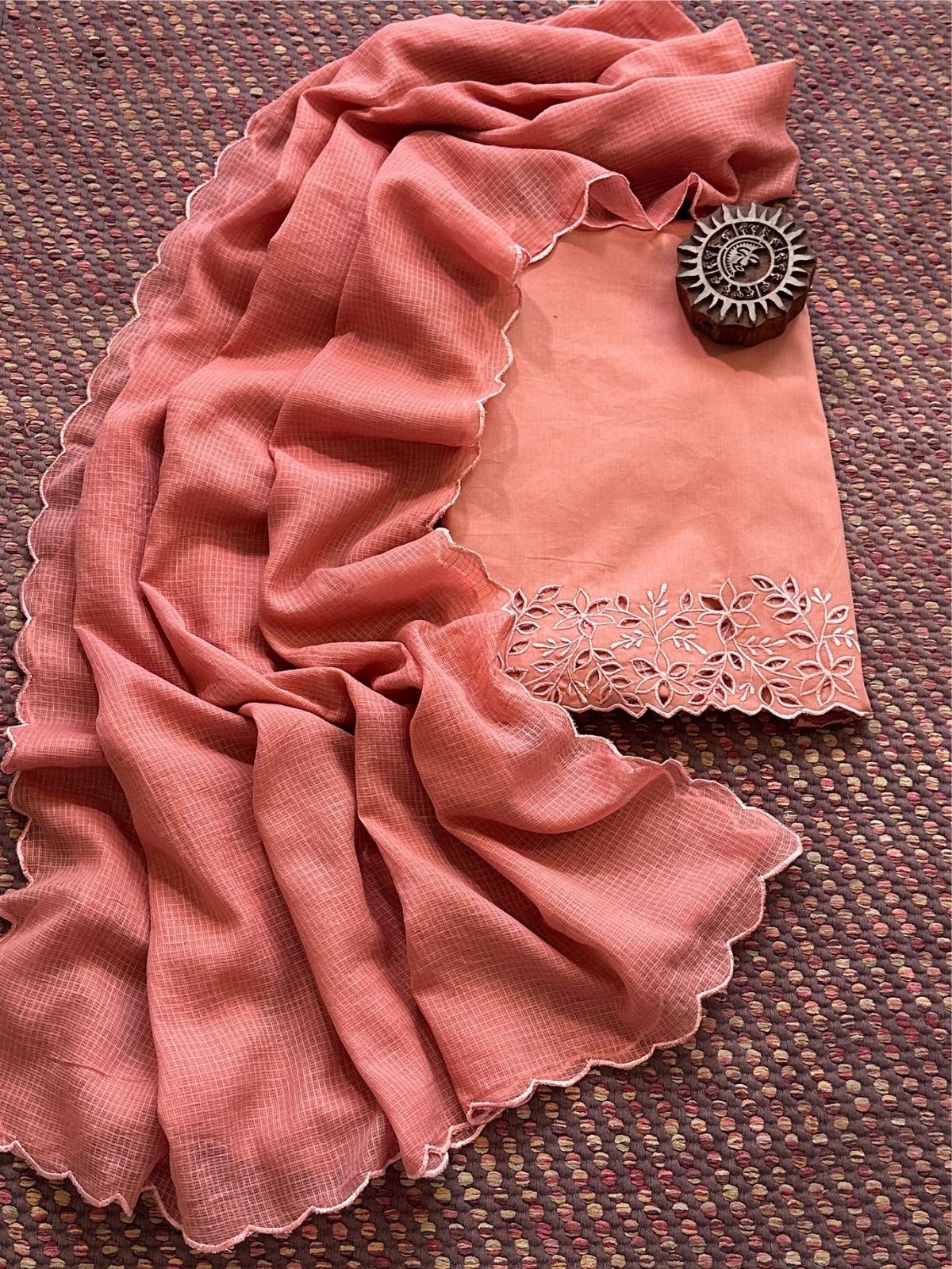 Bottom Wear Fabric with Cutwork Embroidery & Dupatta Set