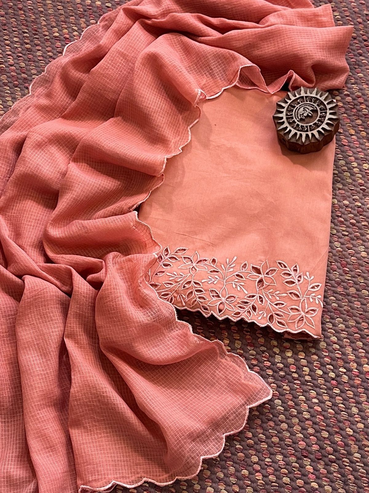 Bottom Wear Fabric with Cutwork Embroidery & Dupatta Set