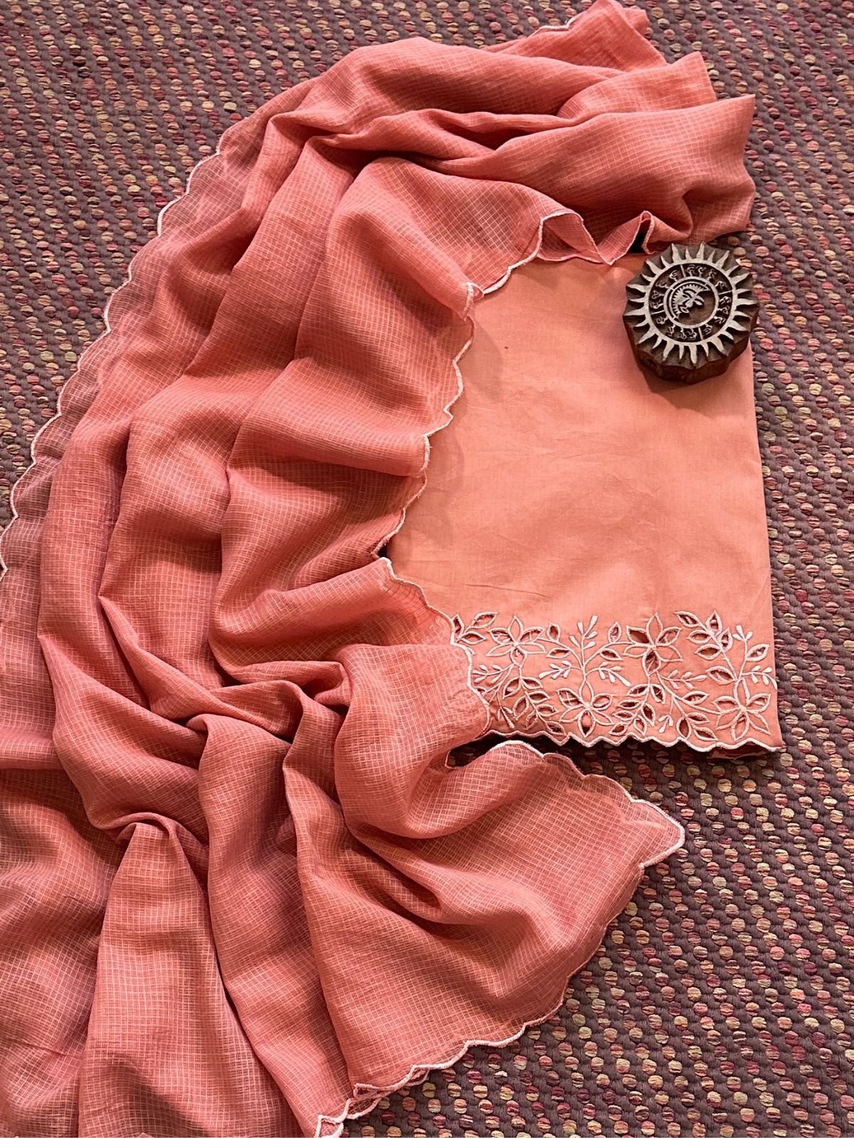 Bottom Wear Fabric with Cutwork Embroidery & Dupatta Set