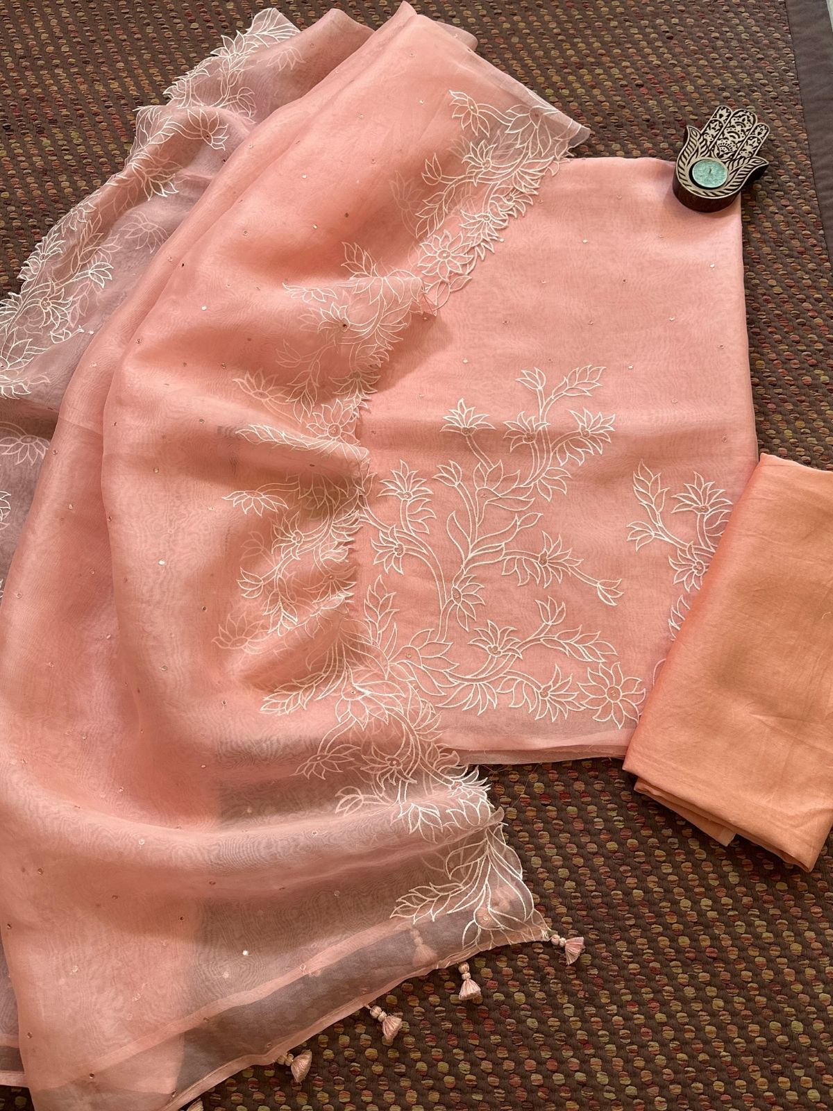 Pure Organza Embroidered Unstitched Set