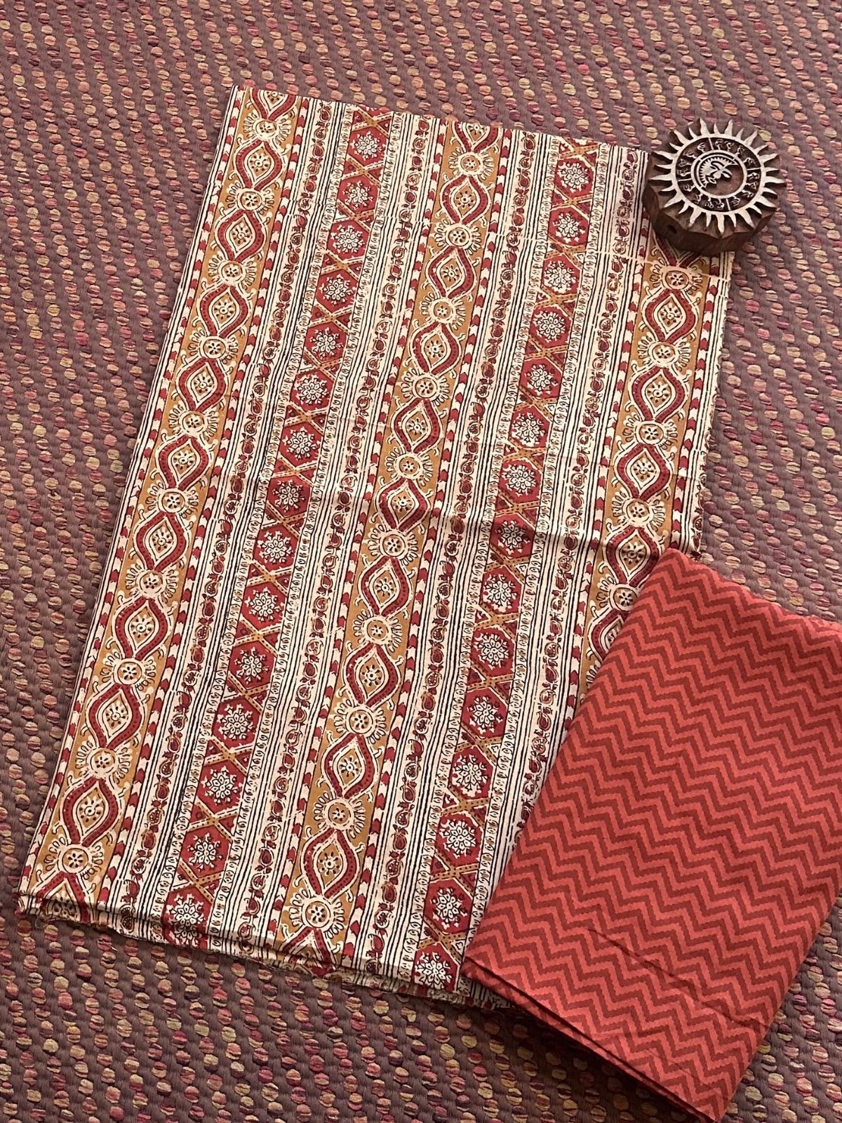 Pure Cotton Handblocked Unstitched Set