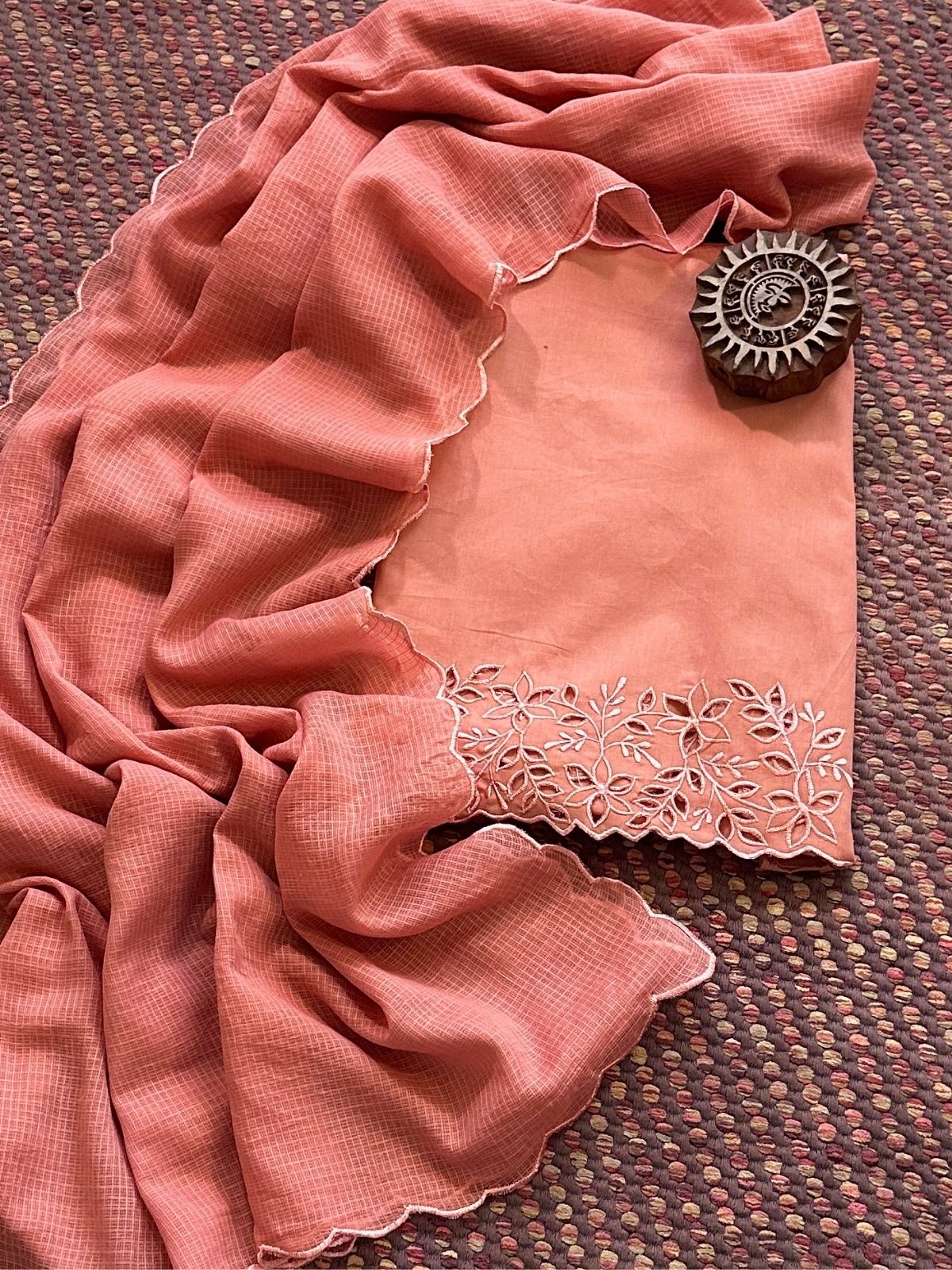 Bottom Wear Fabric with Cutwork Embroidery & Dupatta Set