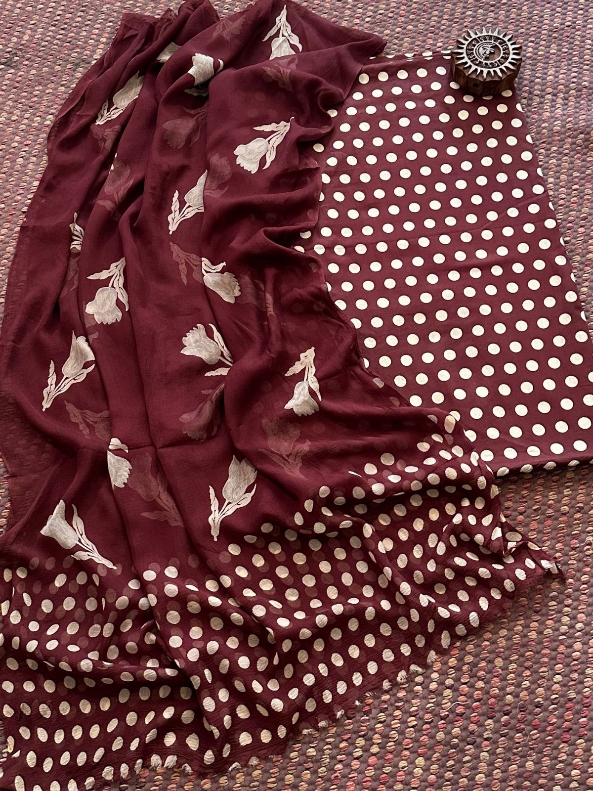Pure Cotton Unstitched Set with Chiffon Dupatta