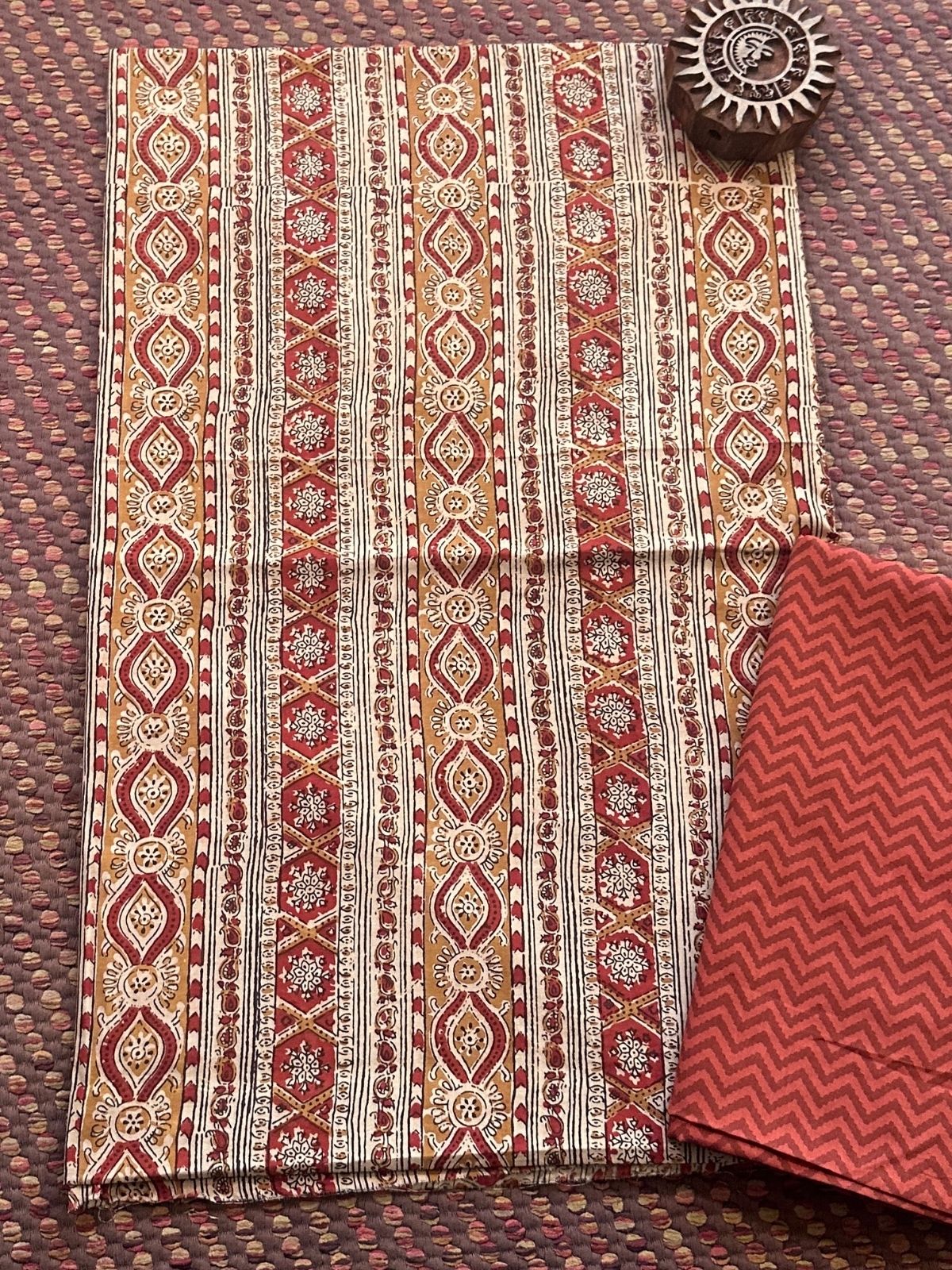 Pure Cotton Handblocked Unstitched Set