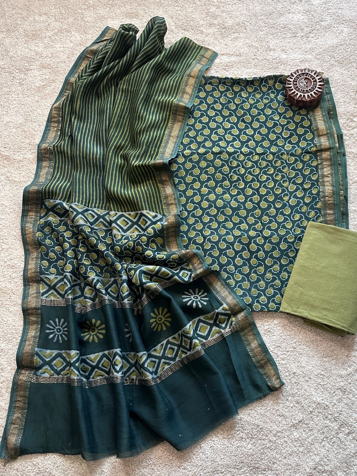 Forrest Song - Maheshwari Silk Unstitched Set