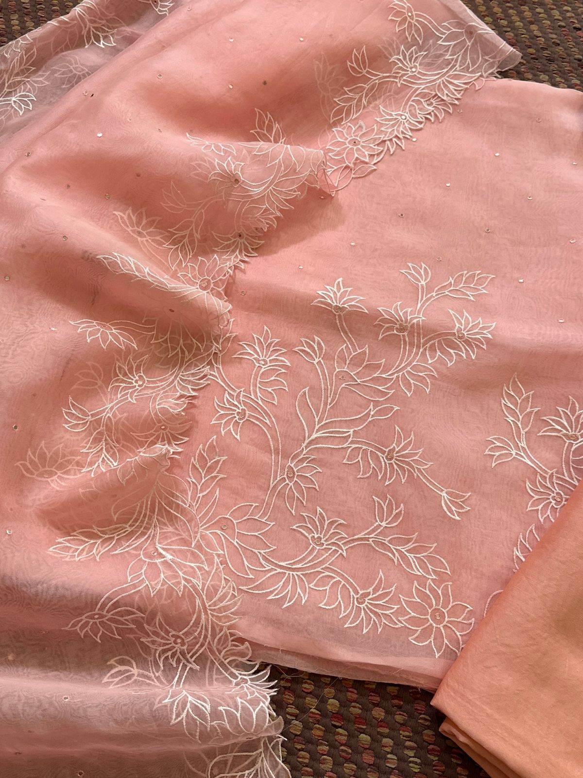 Pure Organza Embroidered Unstitched Set