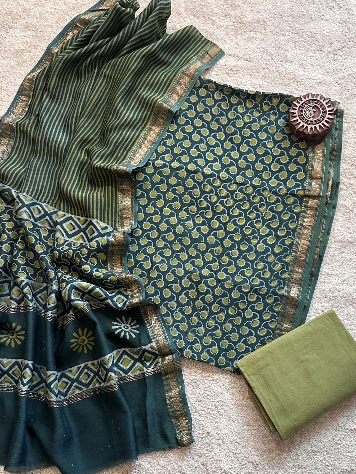 Forrest Song - Maheshwari Silk Unstitched Set
