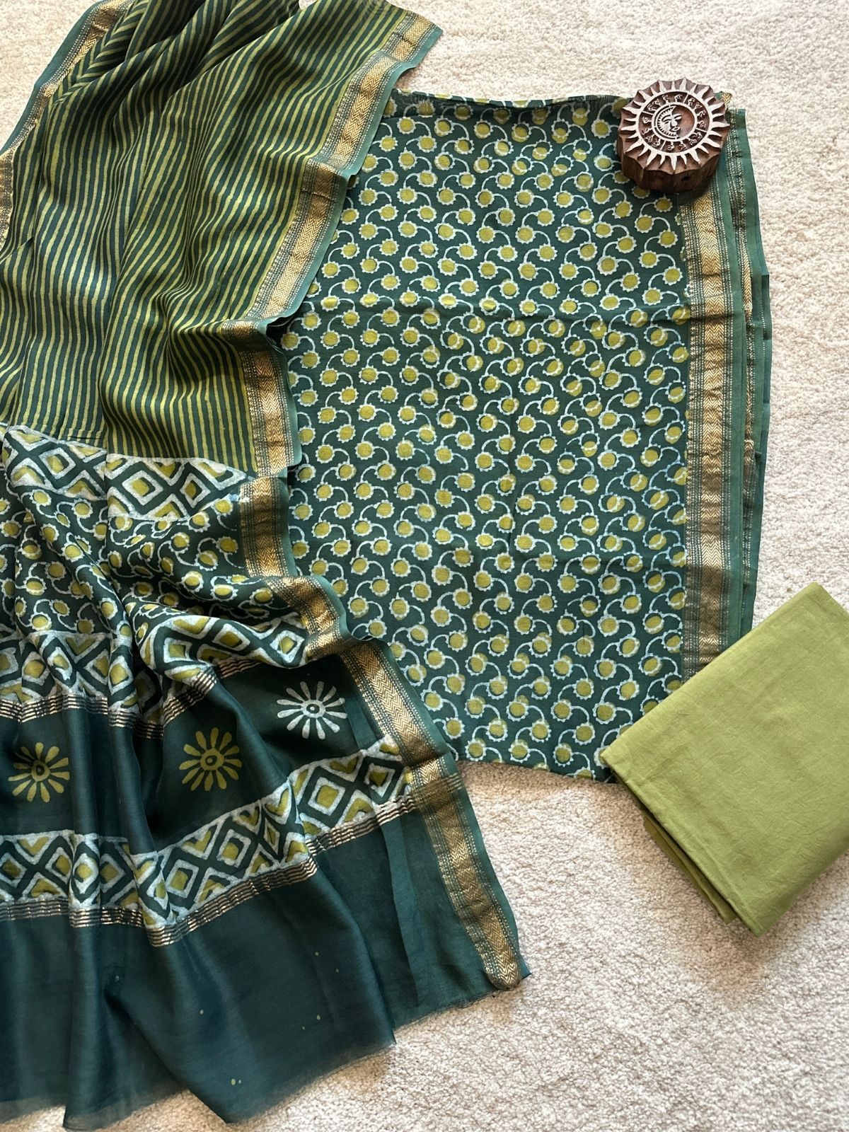 Forrest Song - Maheshwari Silk Unstitched Set