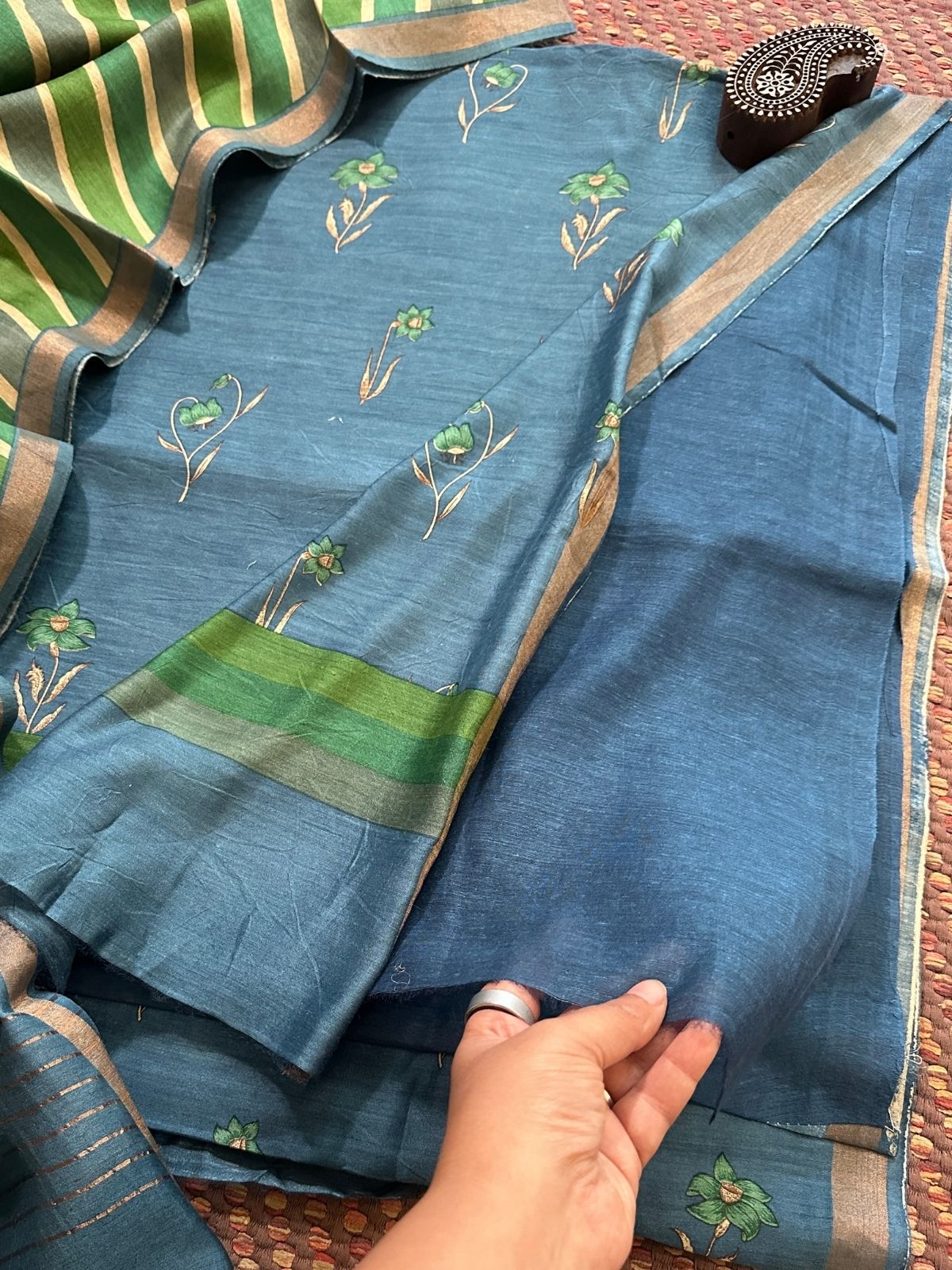 Premium Pure Tussar Silk Unstitched Set