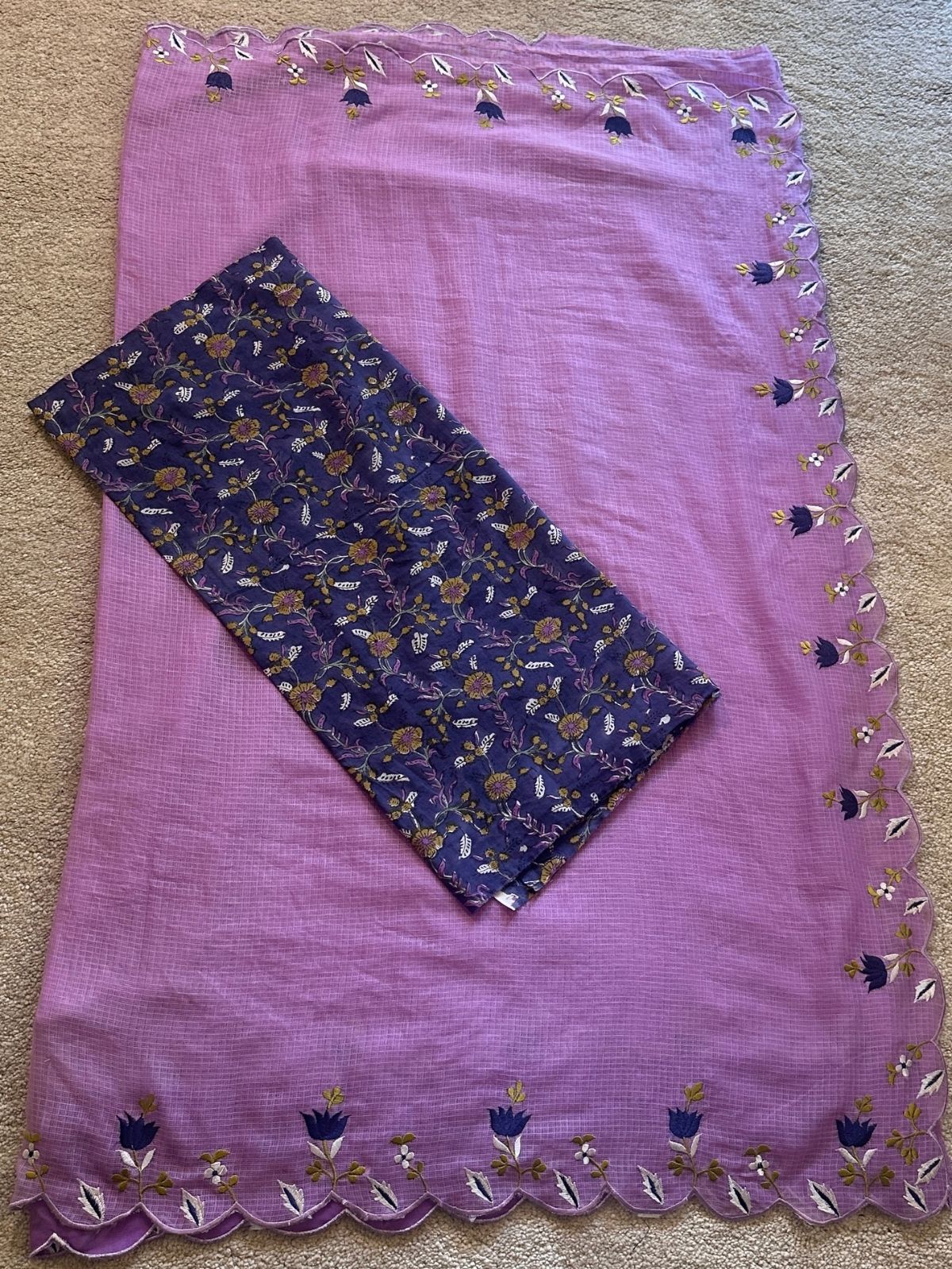 Purple Mist- Embroidered Saree