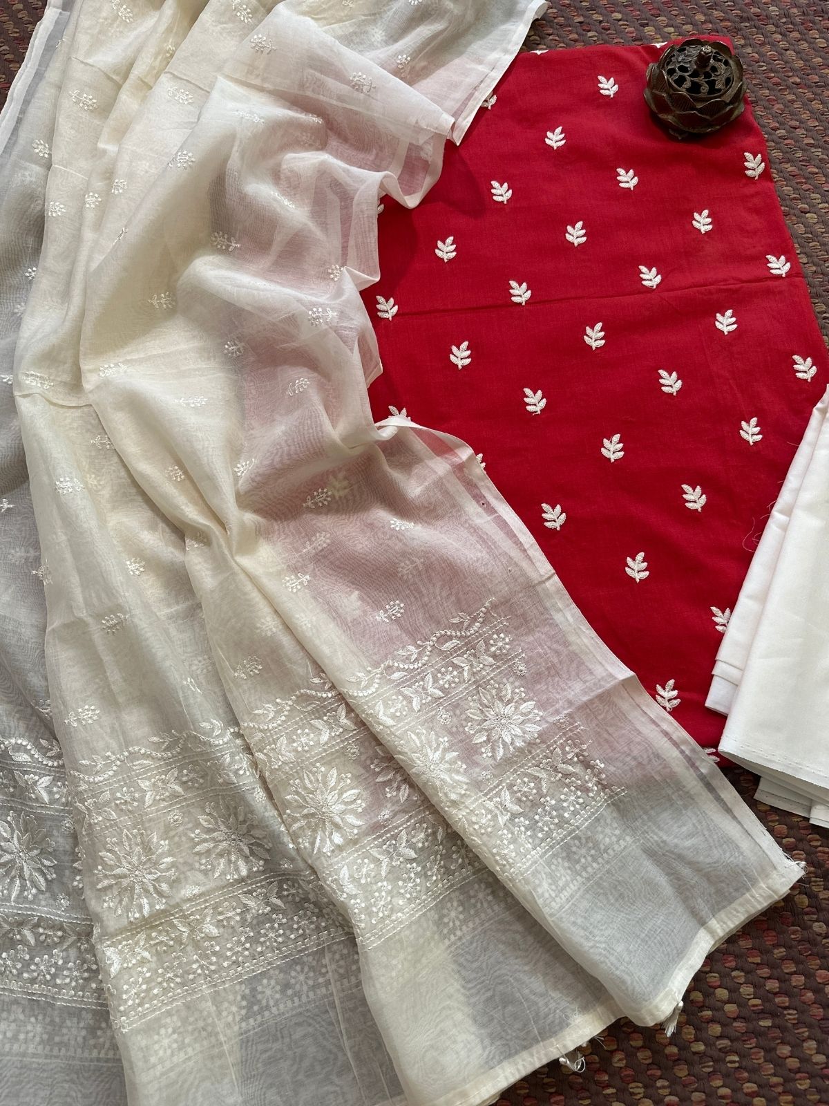 Premium Cotton malmal embroidered Unstitched Set