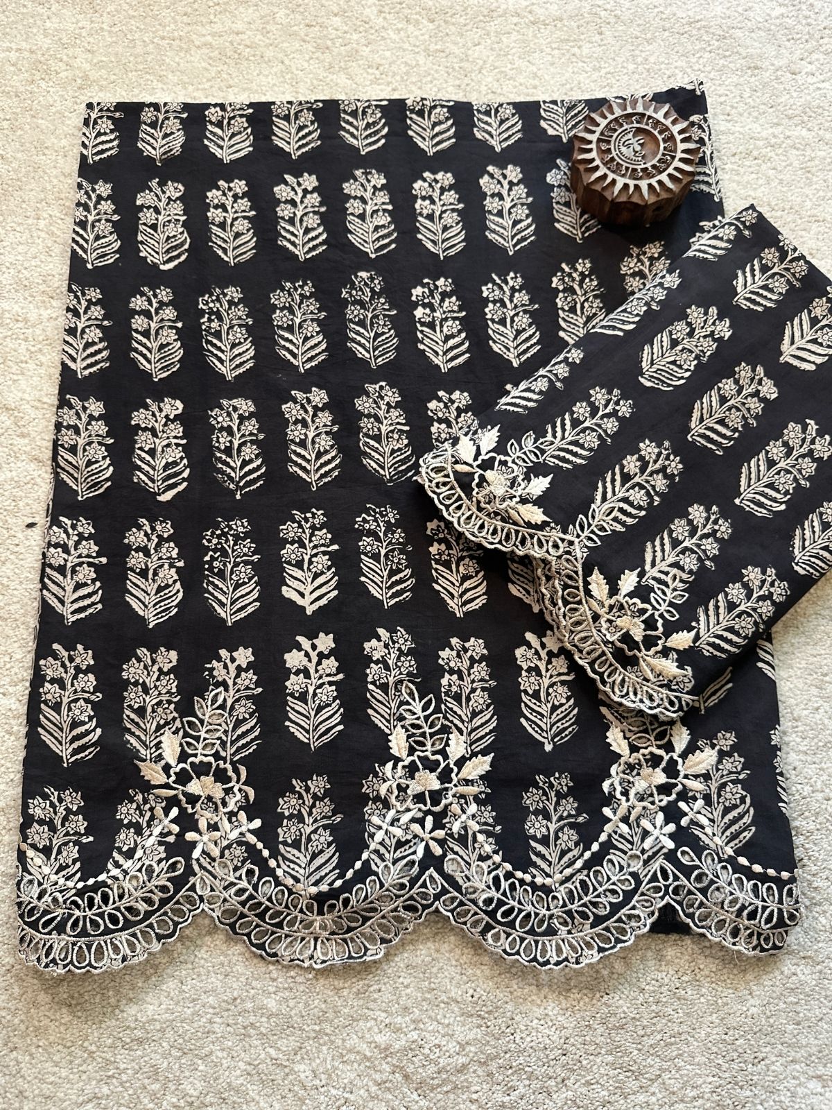 Noir- Coord Set with Cutwork Embroidery