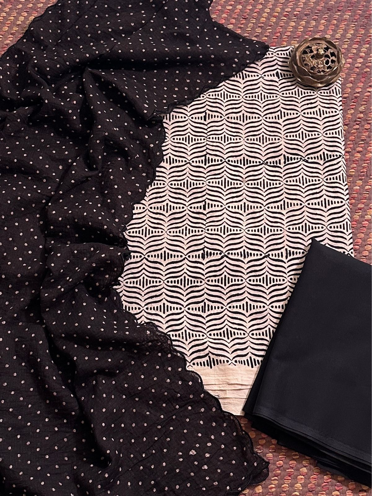 Ajrakh Cotton Malmal Unstitched Set