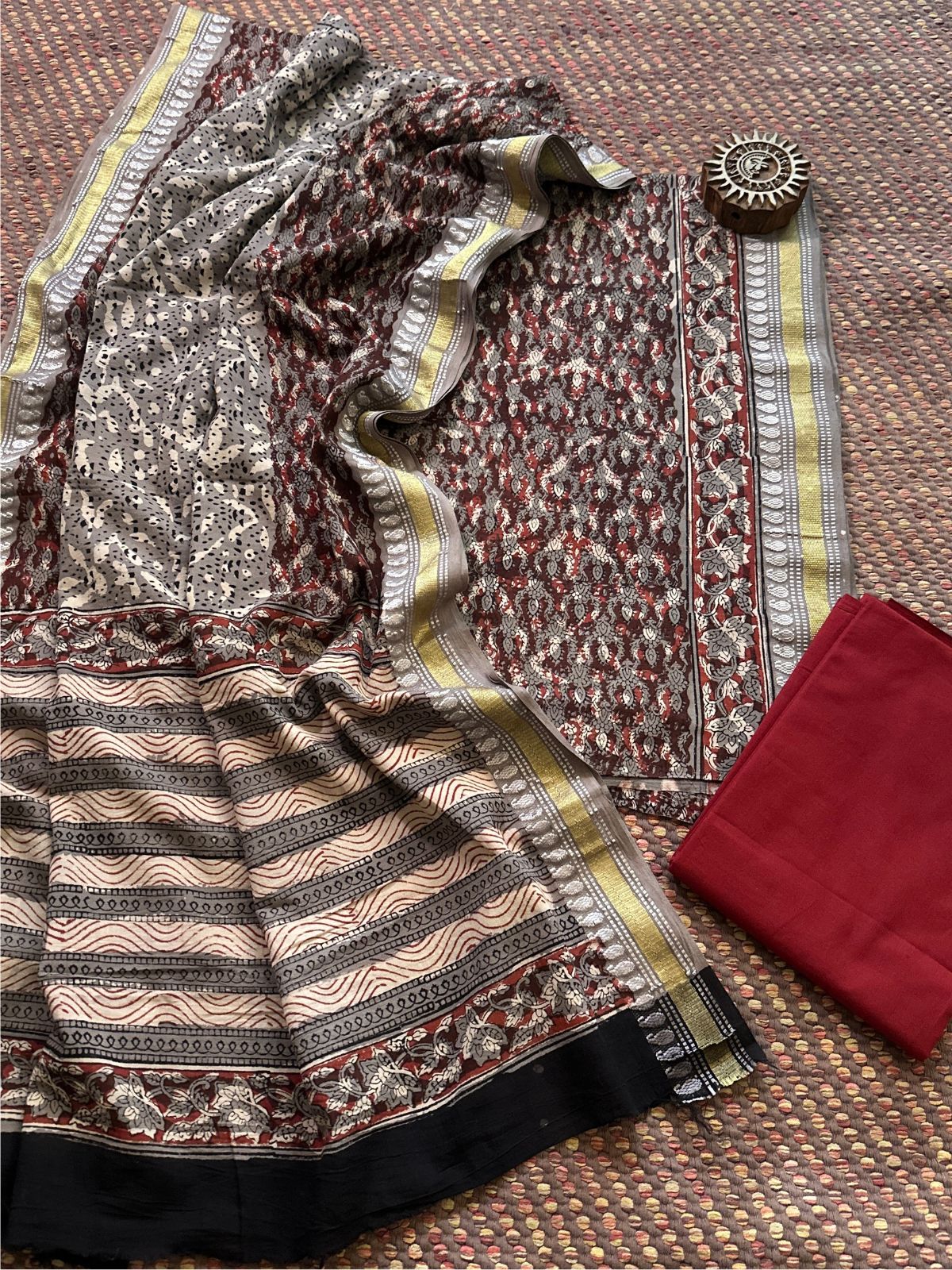 Pure Cotton Unstitched Set with Cotton Dupatta