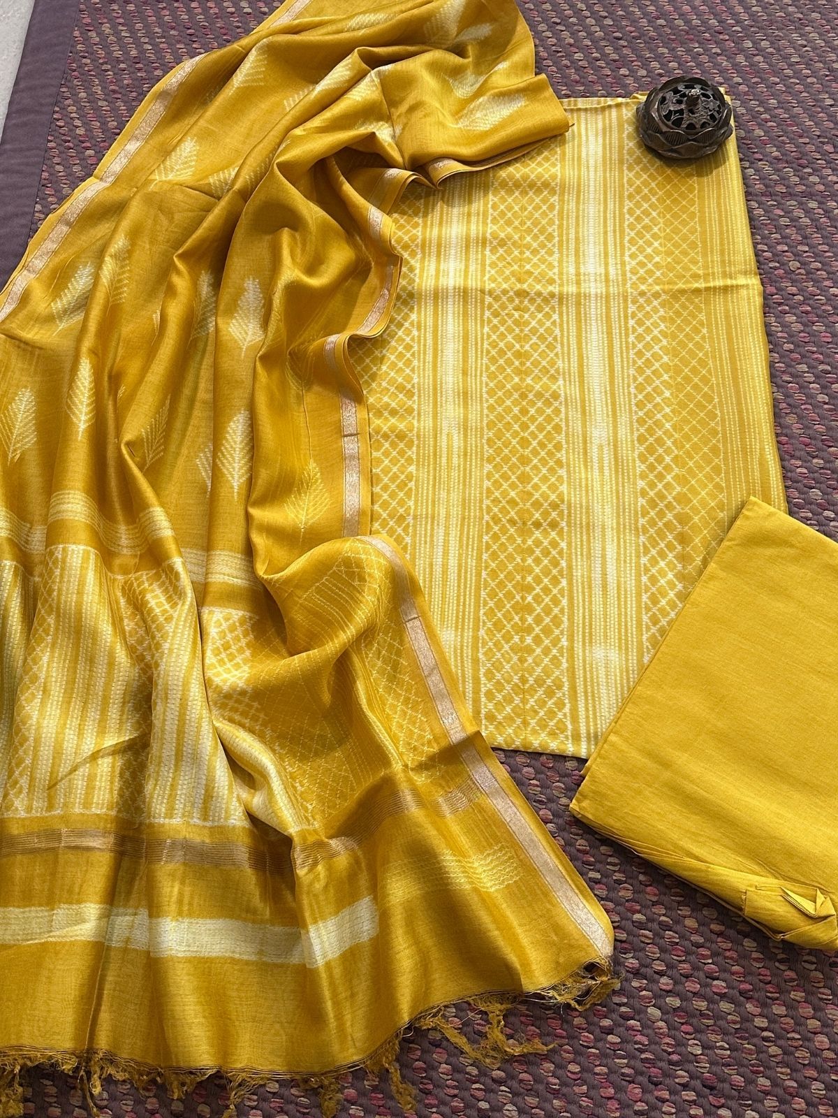 Shibori Maheshwari Silk Set
