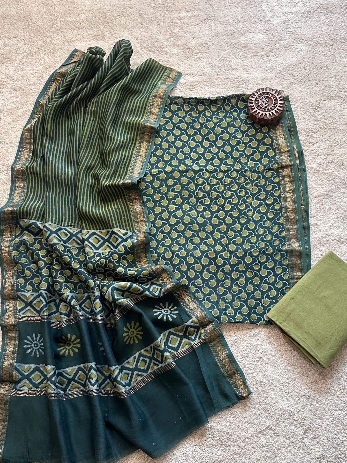 Forrest Song - Maheshwari Silk Unstitched Set