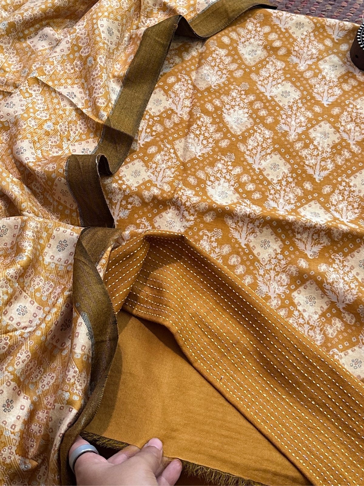 Spun Block Printed Unstitched Set