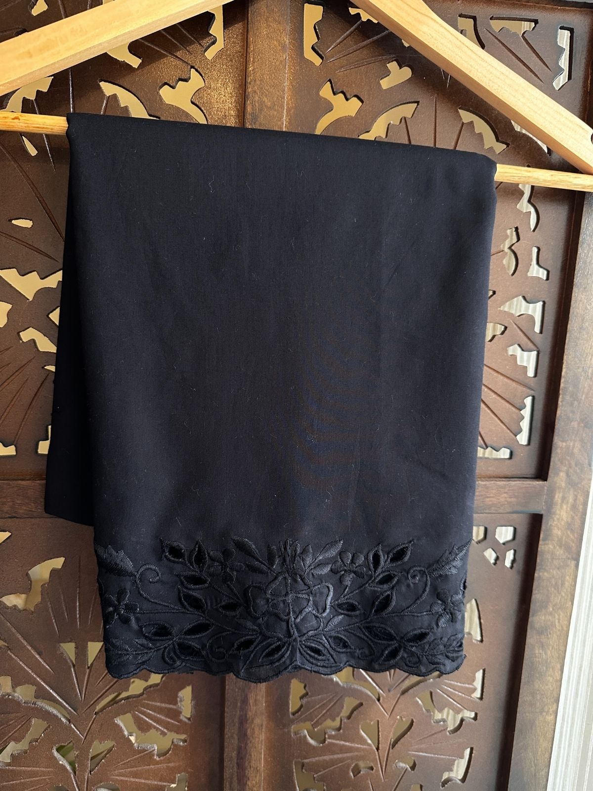Bottom Wear Cutwork Fabric- Black