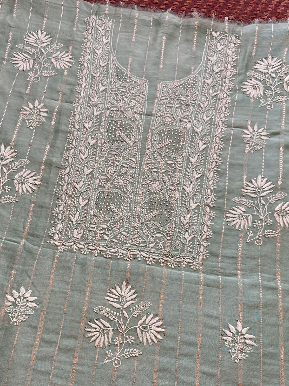 Premium Malmal Maheswari Chikankari Set