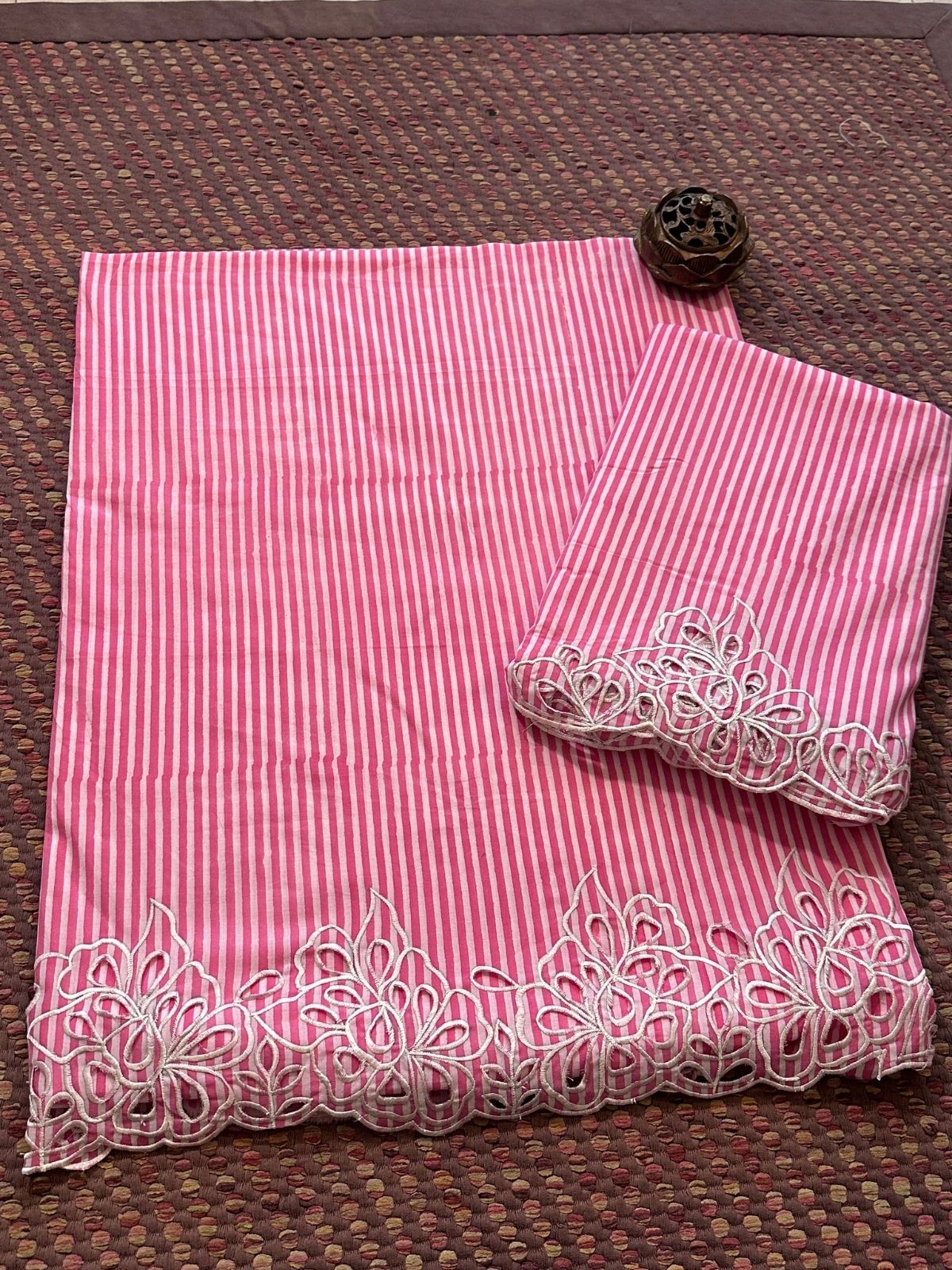 Cutwork Pure Cotton Handblocked Coord Set