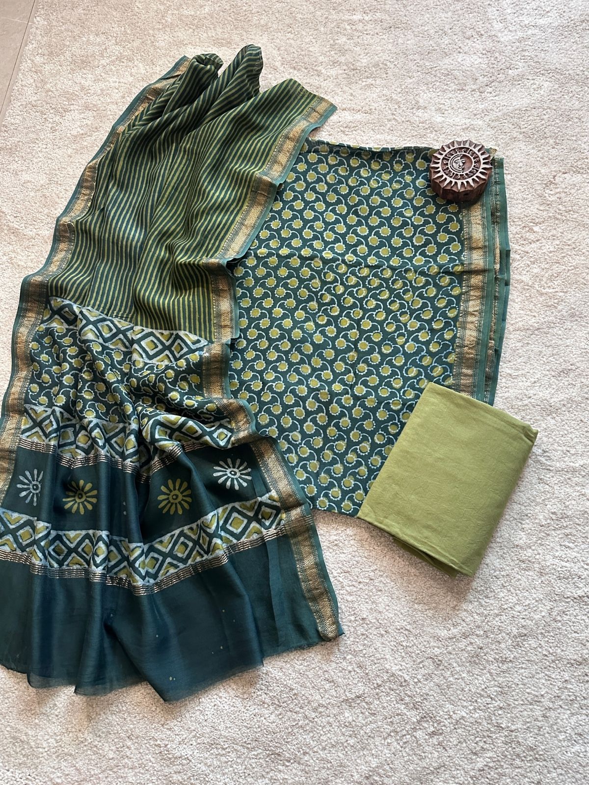 Forrest Song - Maheshwari Silk Unstitched Set