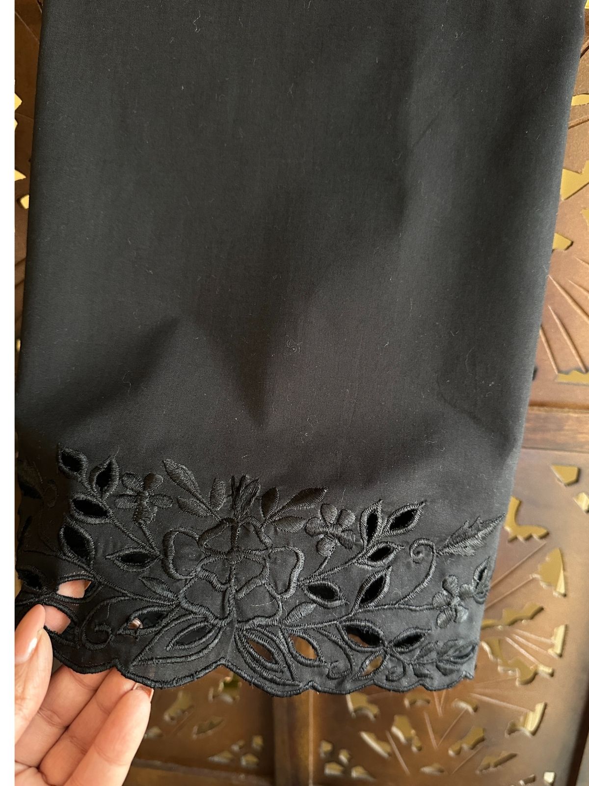 Bottom Wear Cutwork Fabric- Black