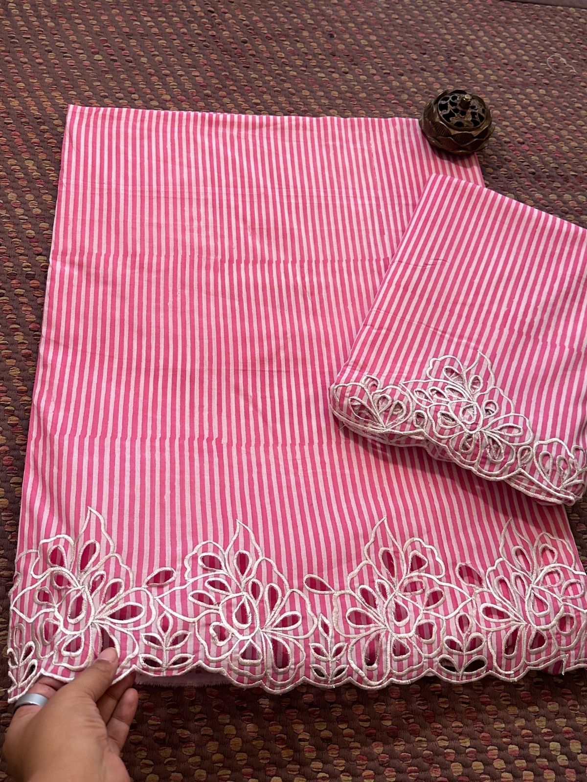 Cutwork Pure Cotton Handblocked Coord Set