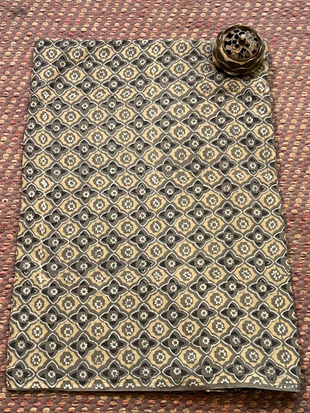 Pure Cotton Mulmul Handblocked Ajrakh Fabric