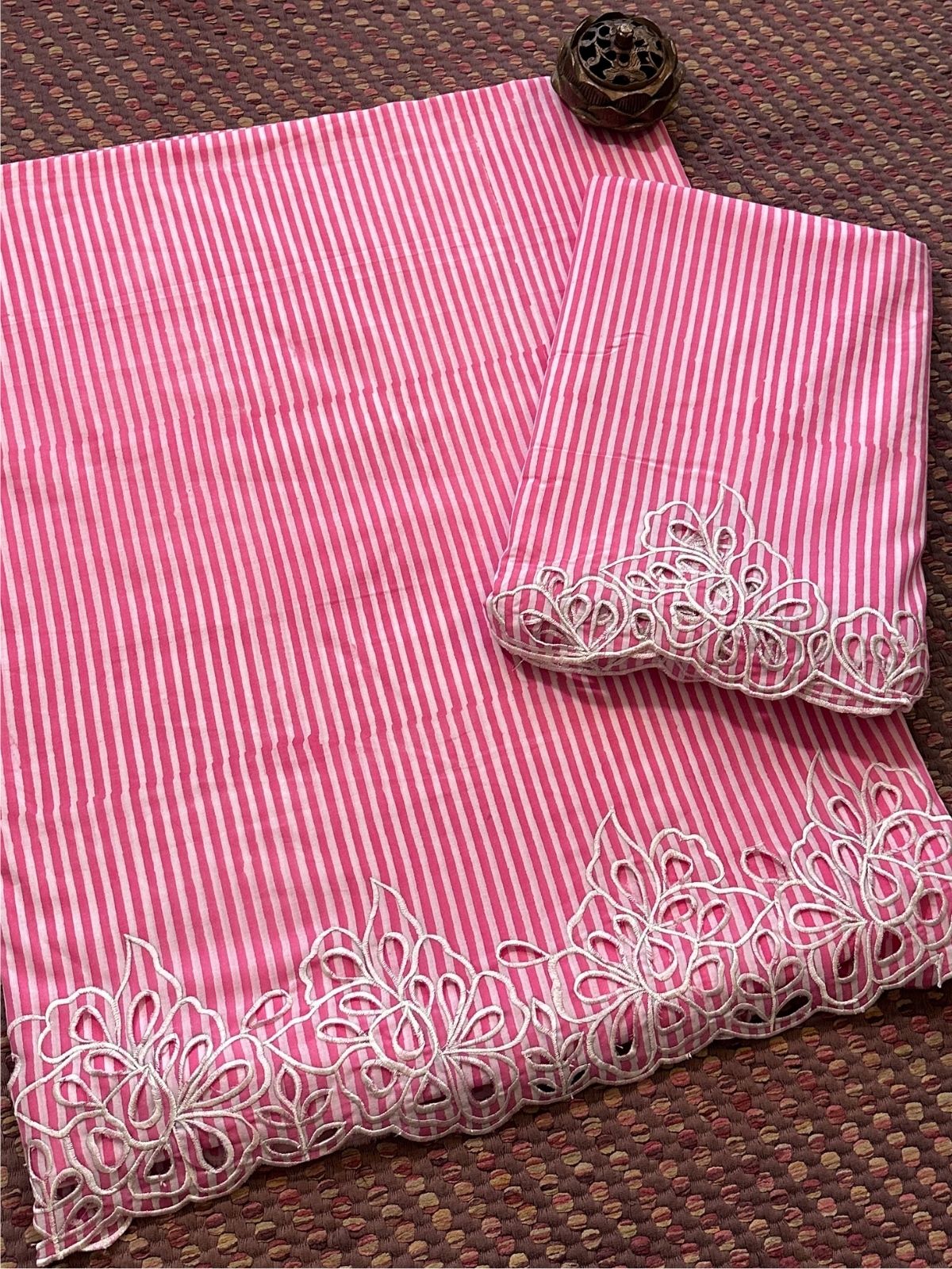 Cutwork Pure Cotton Handblocked Coord Set