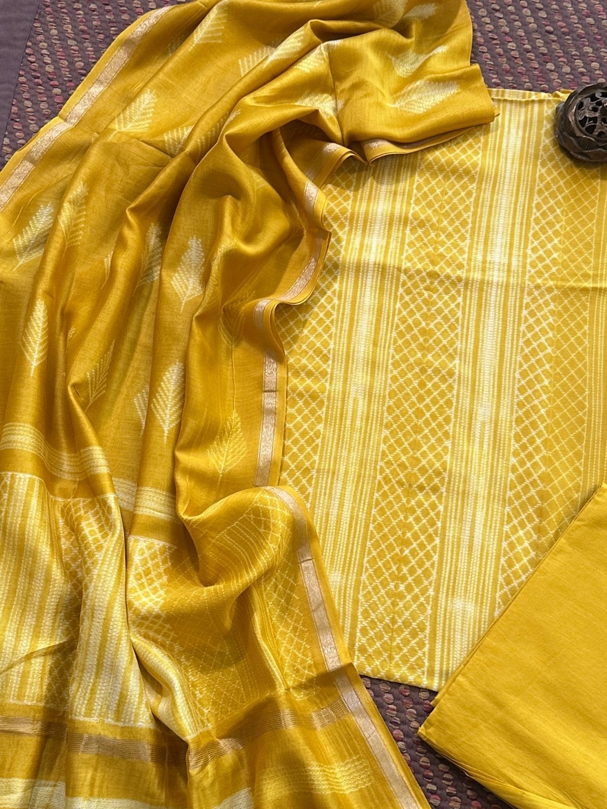 Shibori Maheshwari Silk Set