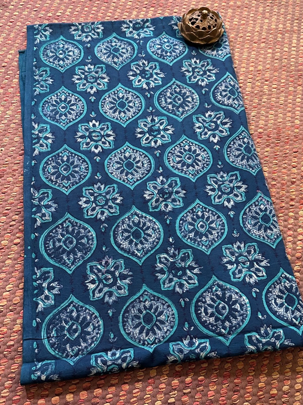 Pure Cotton Indigo Handblocked Fabric