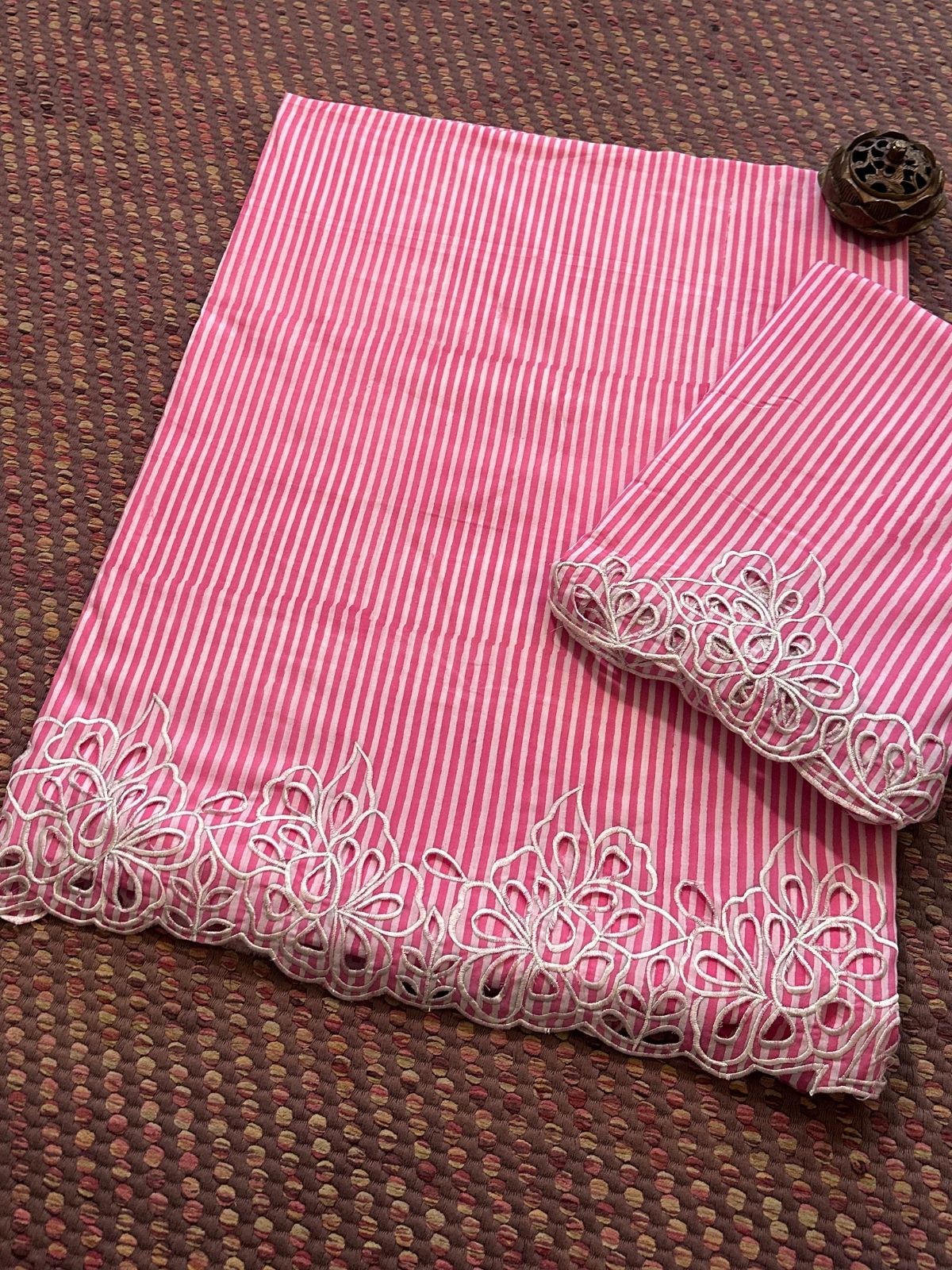 Cutwork Pure Cotton Handblocked Coord Set