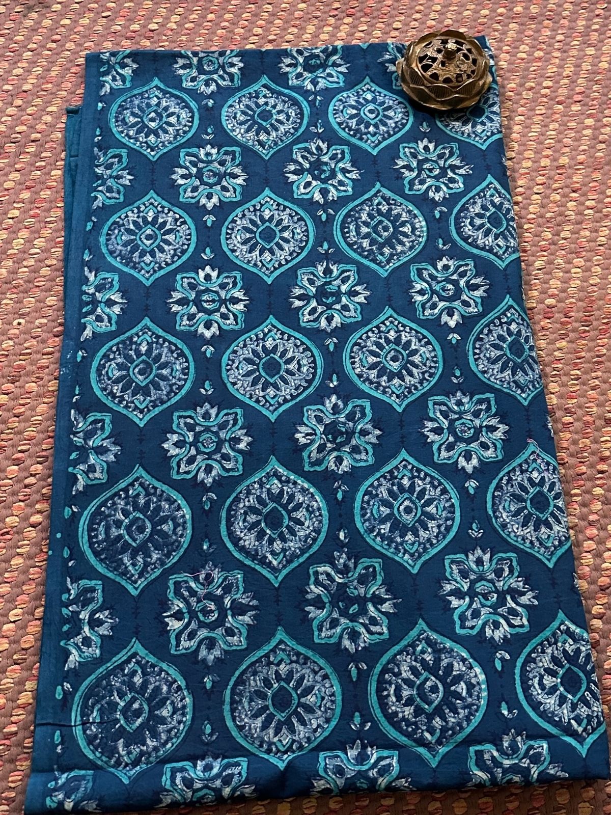 Pure Cotton Indigo Handblocked Fabric
