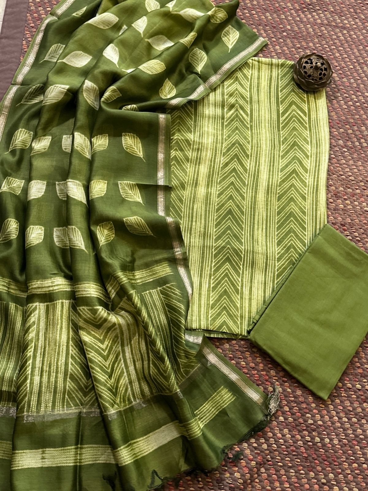 Shibori Maheshwari Silk Set