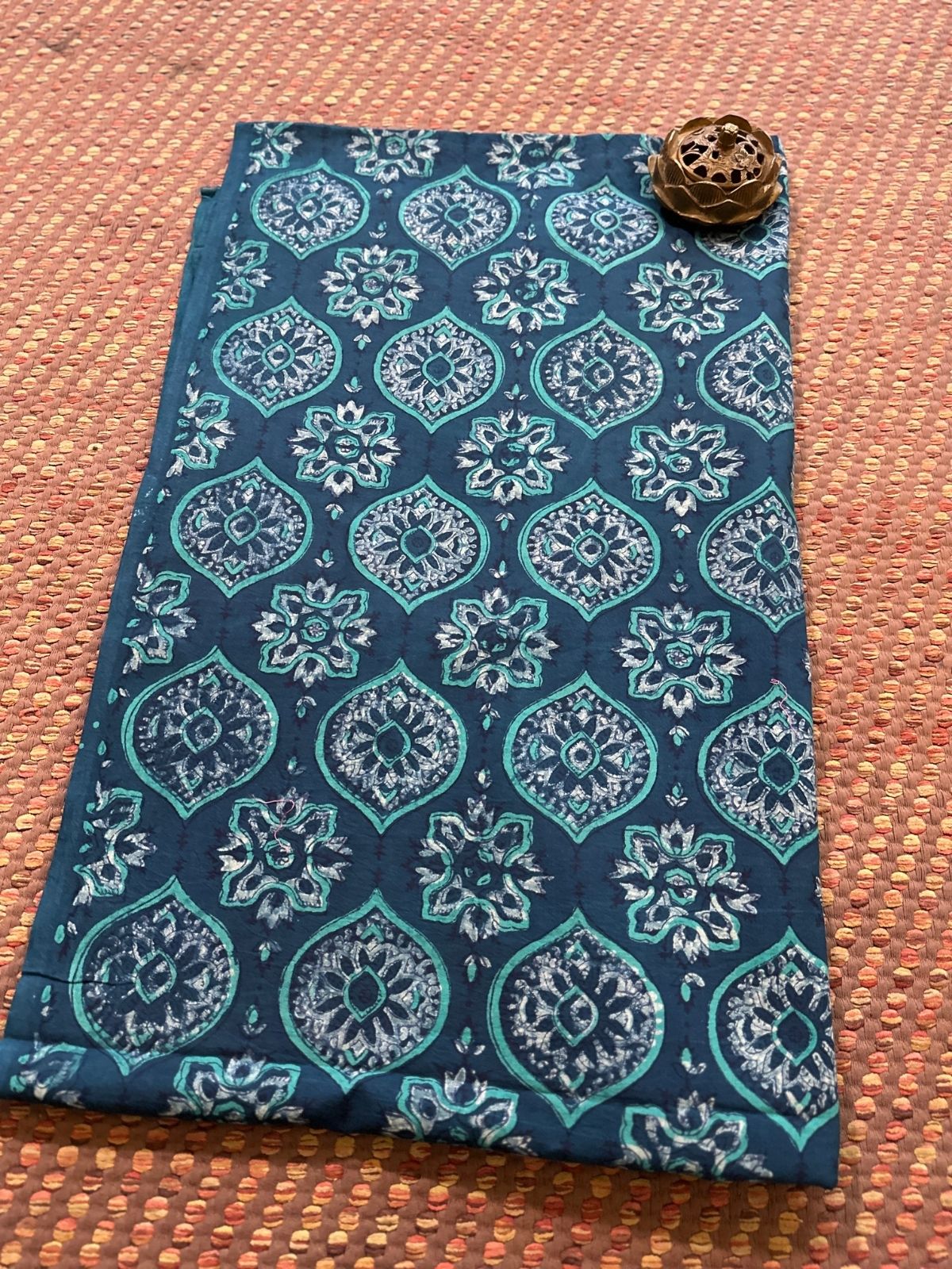 Pure Cotton Indigo Handblocked Fabric