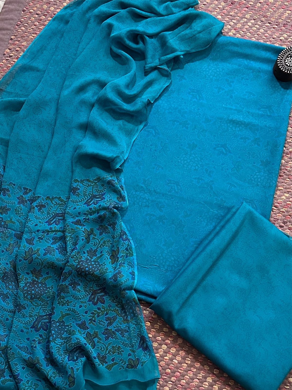 Spun Block Printed Unstitched Set